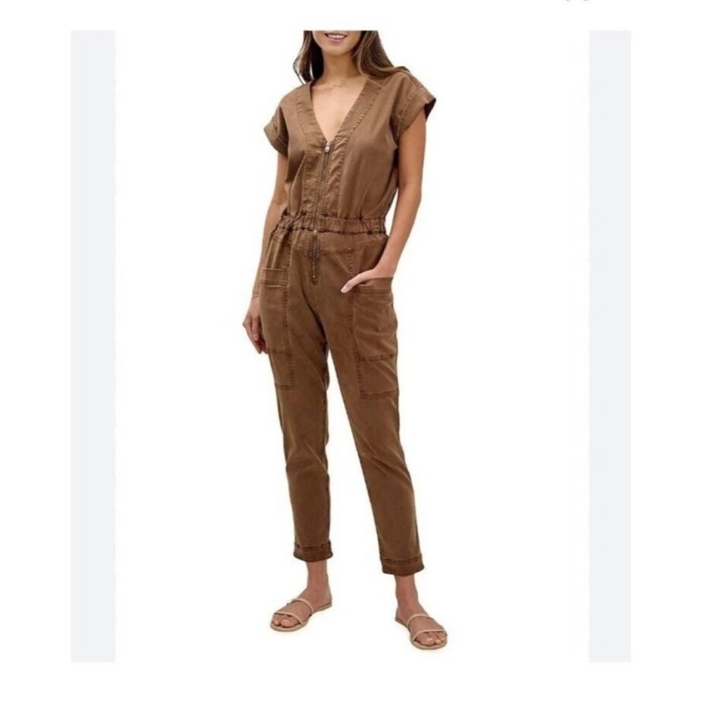 MARY LAWLESS LEE X SPLENDID utility jumpsuit | brown | Small | NWT | RUNS LARGE